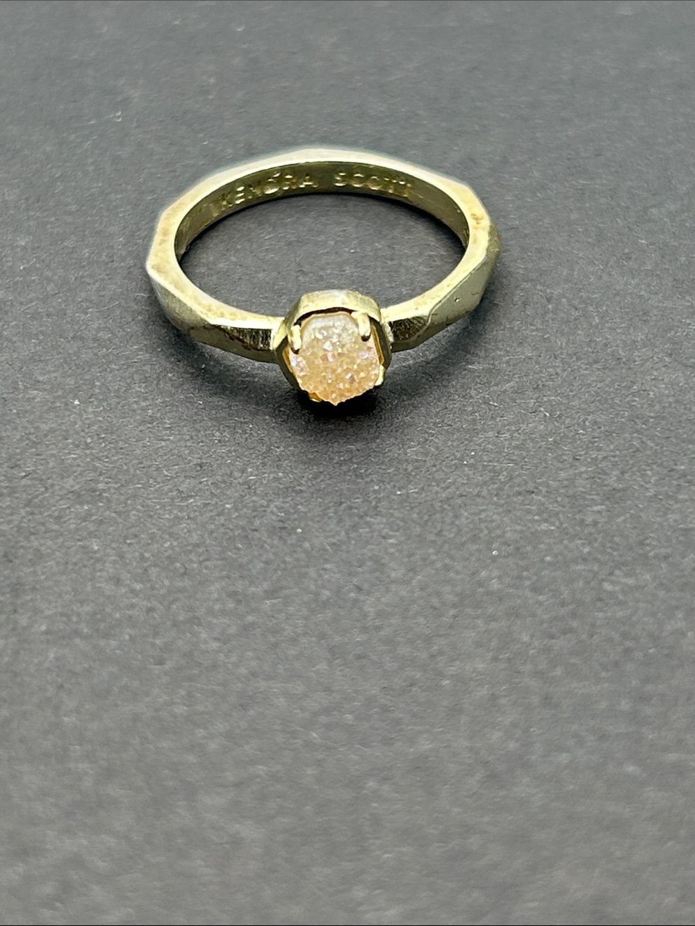 Kendra Scott Gold-Tone Ring with Champagne Druzy